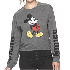 🖤❤️Disney Mickey Mouse Long Sleeved Cropped Tee size Medium❤️🖤